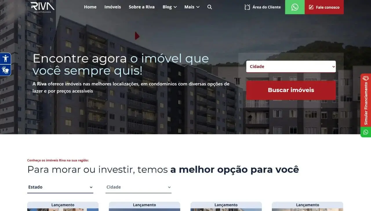 Riva Incorporadora — Site institucional